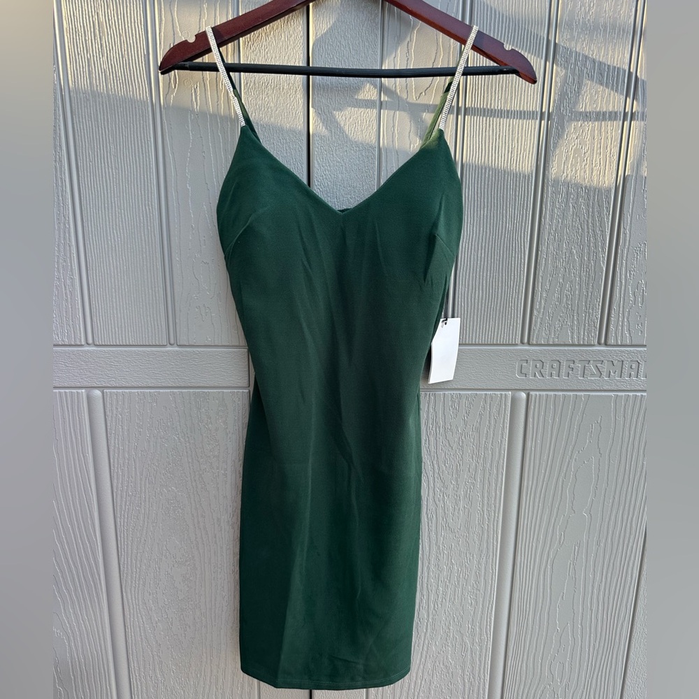 NWT Gorgeous Green rhinestone dress Size Small